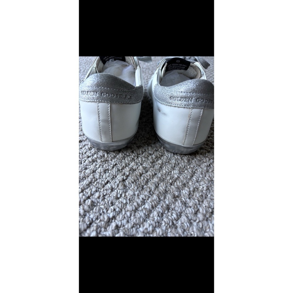 Golden Goose EU 38 US 8 Womens Sneakers White Gray Leather Star Glitter Effect - Picture 4 of 7